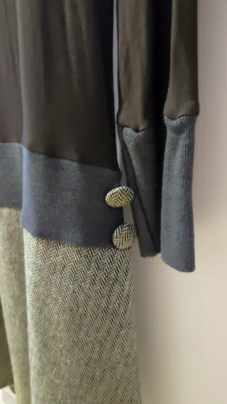 Vestido largo marron y gris