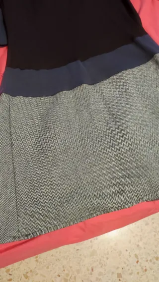 Vestido largo marron y gris