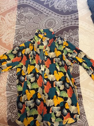 Camisa estampada hojas Ginkgo Talla L