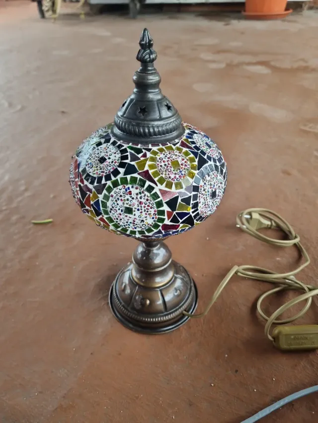 Lámpara Árabe Cristales Multicolor