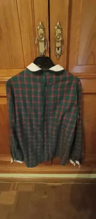 Camisa Baby Años 80 Cuadros Verde y Rojo