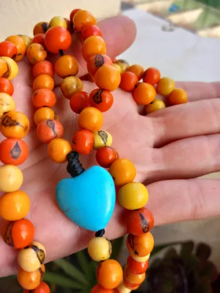 Japamala Cuentas Naranja y Turquesa