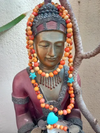 Japamala Cuentas Naranja y Turquesa