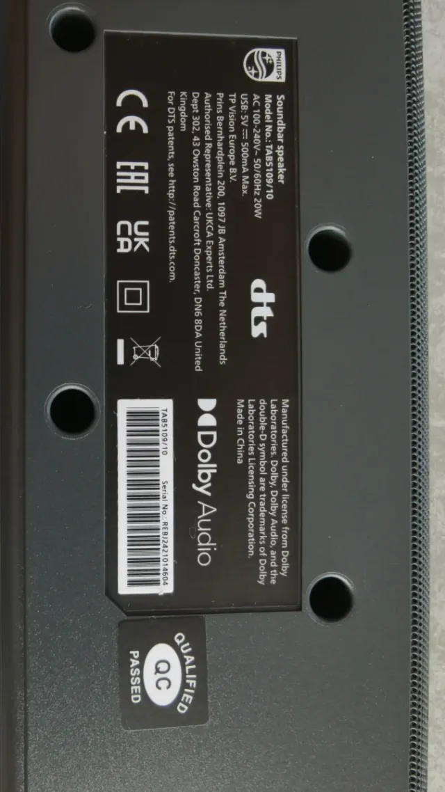 Barra de Sonido Philips TAB5109/10 Negro