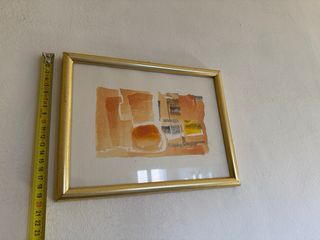 Dipinto astratto moderno cornice oro