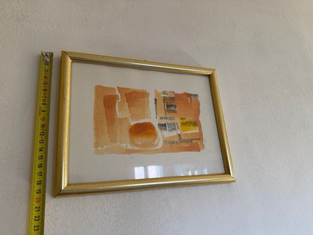 Dipinto astratto moderno cornice oro