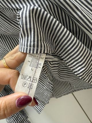 Camicia donna a righe bianche e nere