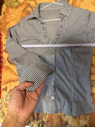 Camicia donna a righe bianche e nere