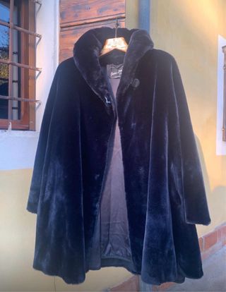 Pelliccia ecologica blu notte Jean Louis Scherrer