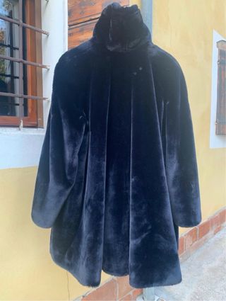 Pelliccia ecologica blu notte Jean Louis Scherrer