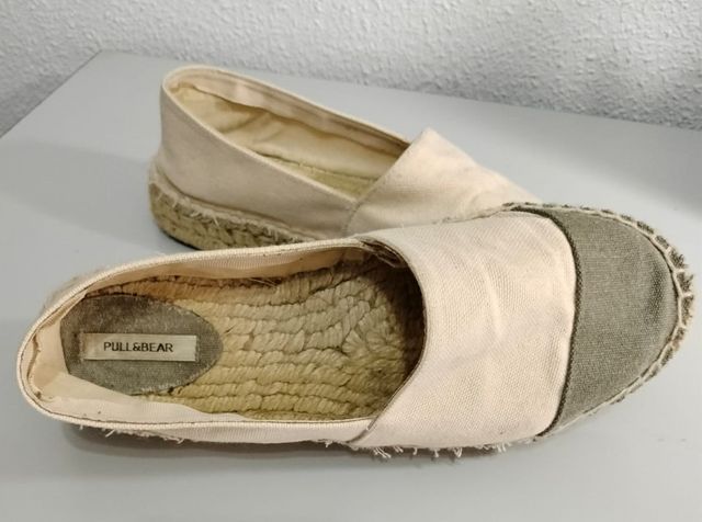 Alpargatas Beige y Verde Talla 38