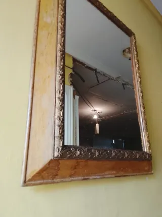 Espejo antiguo madera y dorado