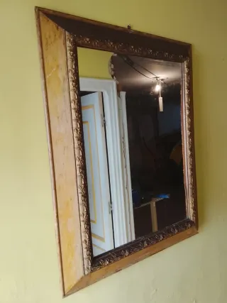 Espejo antiguo madera y dorado