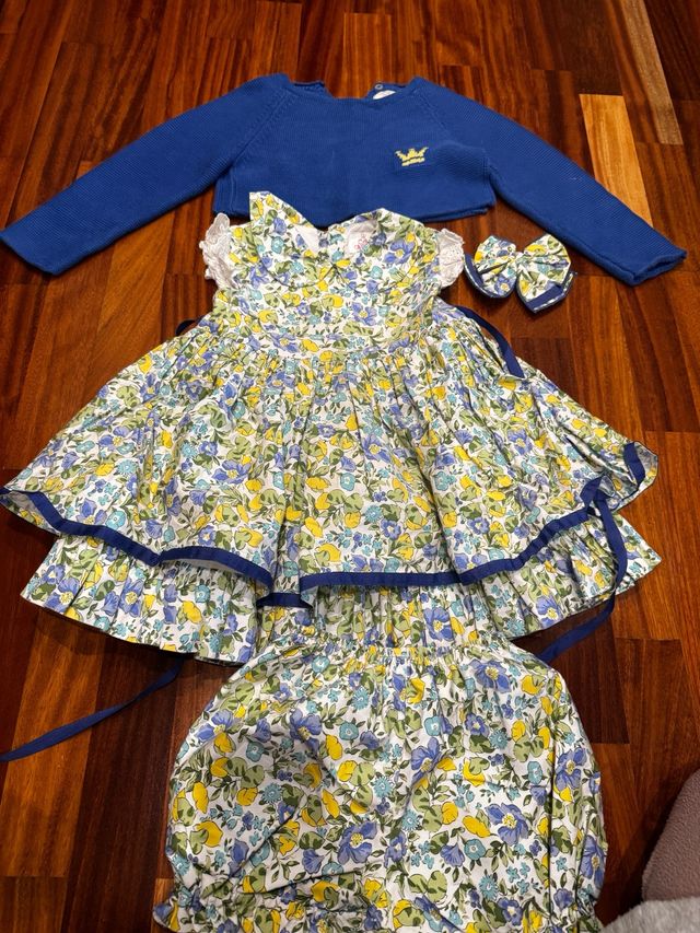 Jesusito Eva Castro floral azul y amarillo