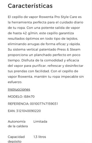 Centro Planchado Vertical Rowenta Pro Style