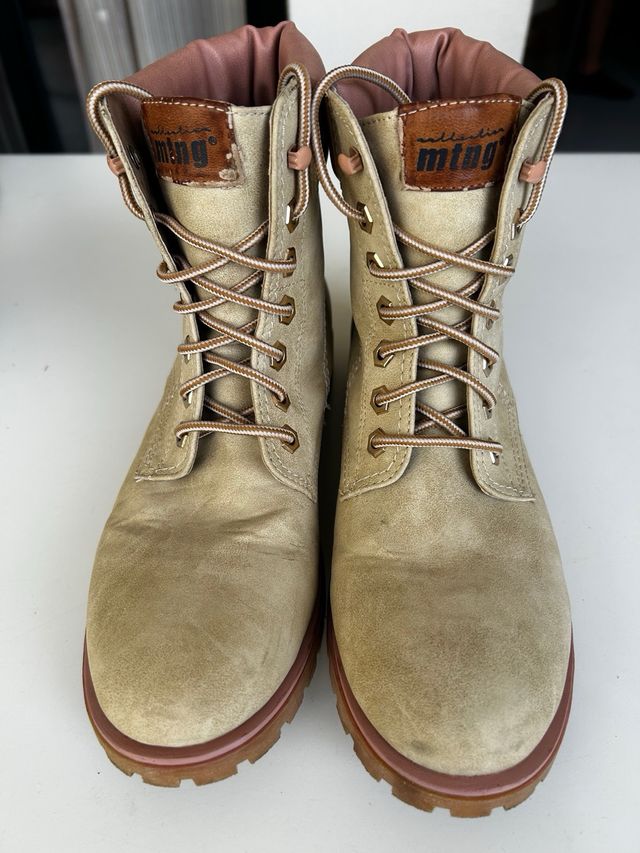Botas Mustang Beige y Rosa Mujer