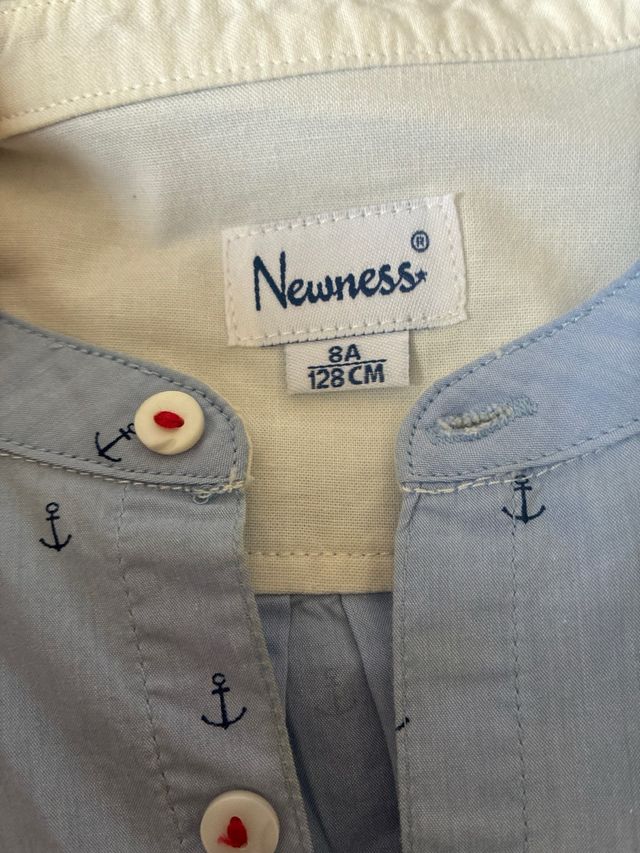 Camisa azul con anclas Talla 8A