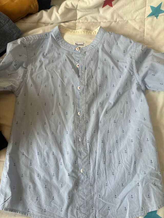 Camisa azul con anclas Talla 8A