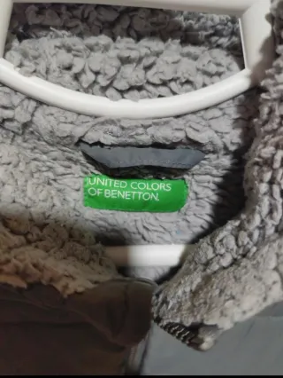Chaqueta polar Benetton mujer gris
