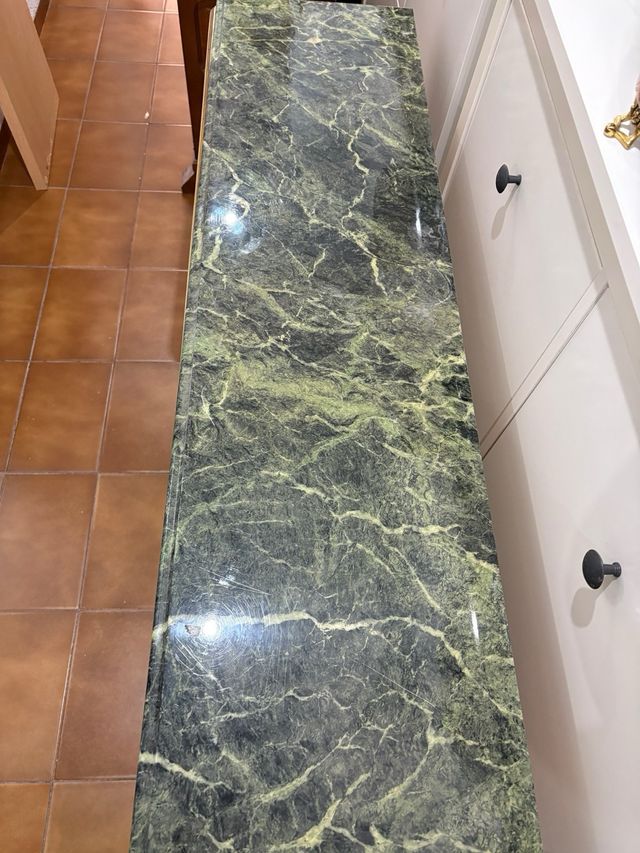Aparador Mármol Verde y Dorado