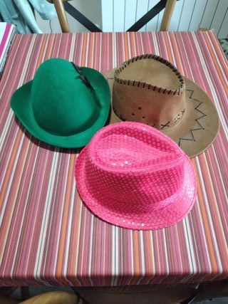 Lote 3 Sombreros Fiesta/Disfraz Niños