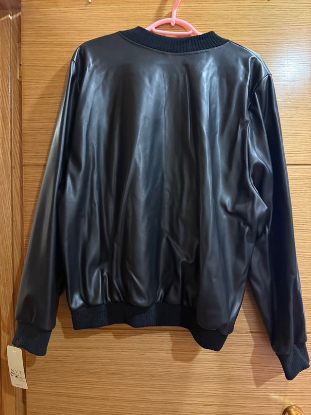 Bomber polipiel negra talla grande