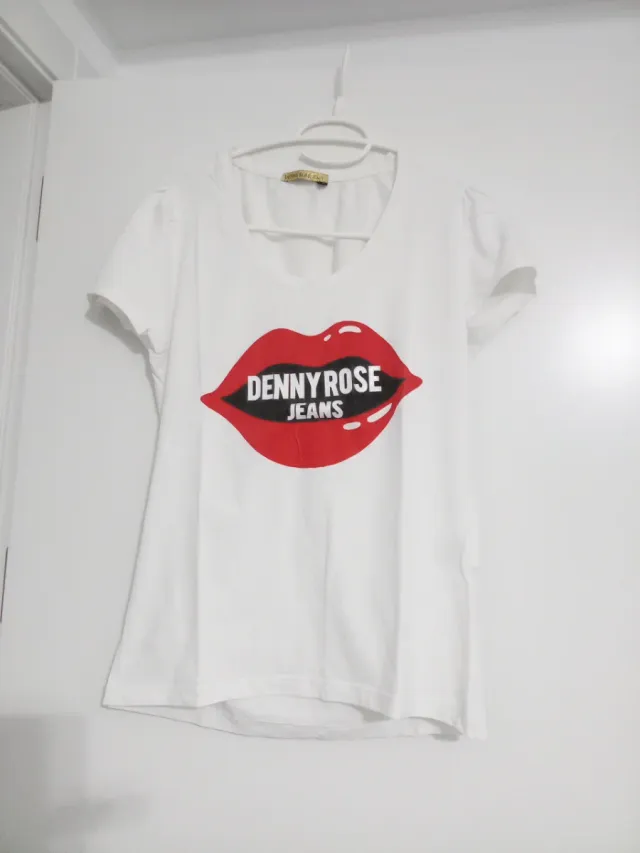 Camiseta Denny Rose Jeans Blanca Mujer