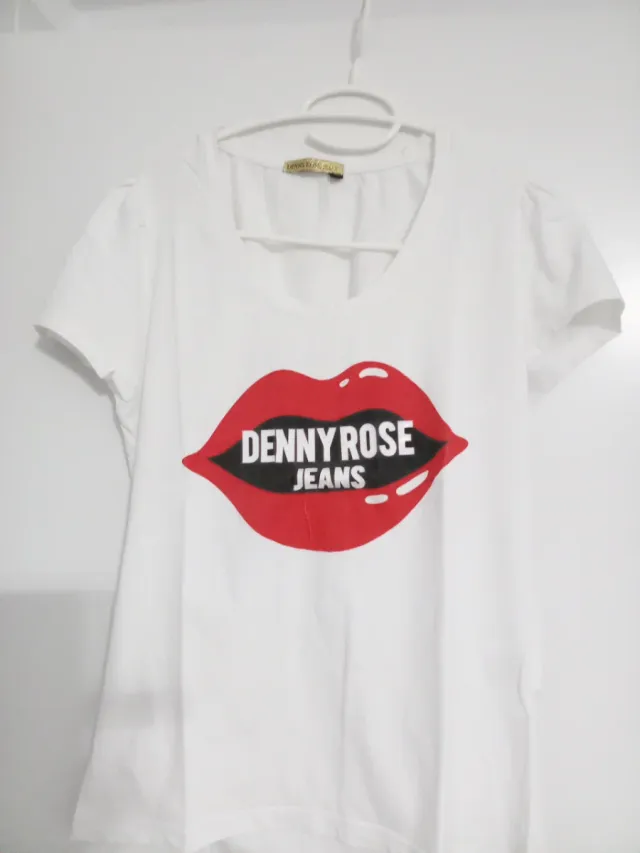 Camiseta Denny Rose Jeans Blanca Mujer