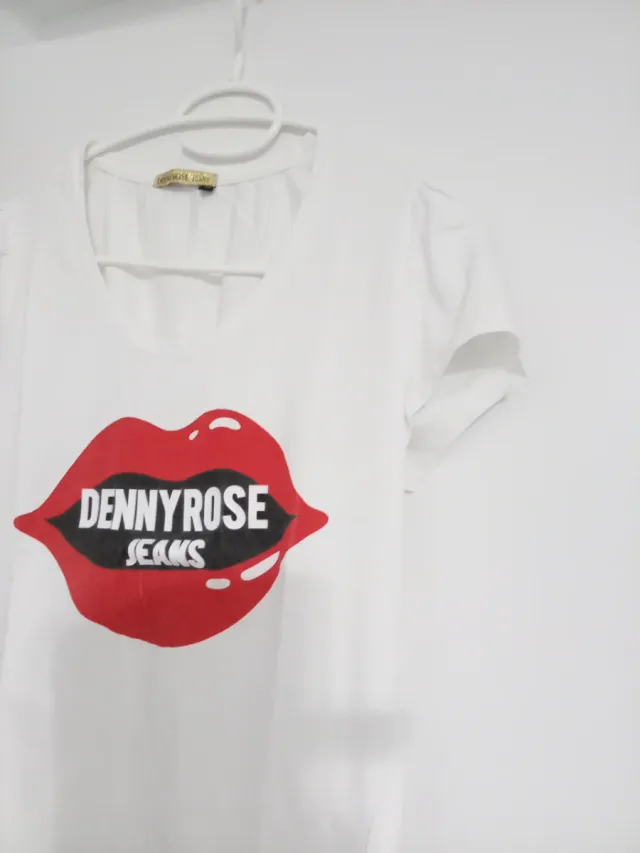 Camiseta Denny Rose Jeans Blanca Mujer