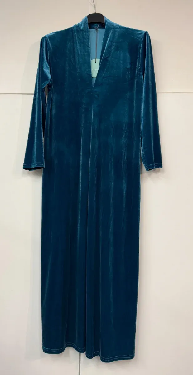 Vestido Terciopelo Turquesa Talla Única