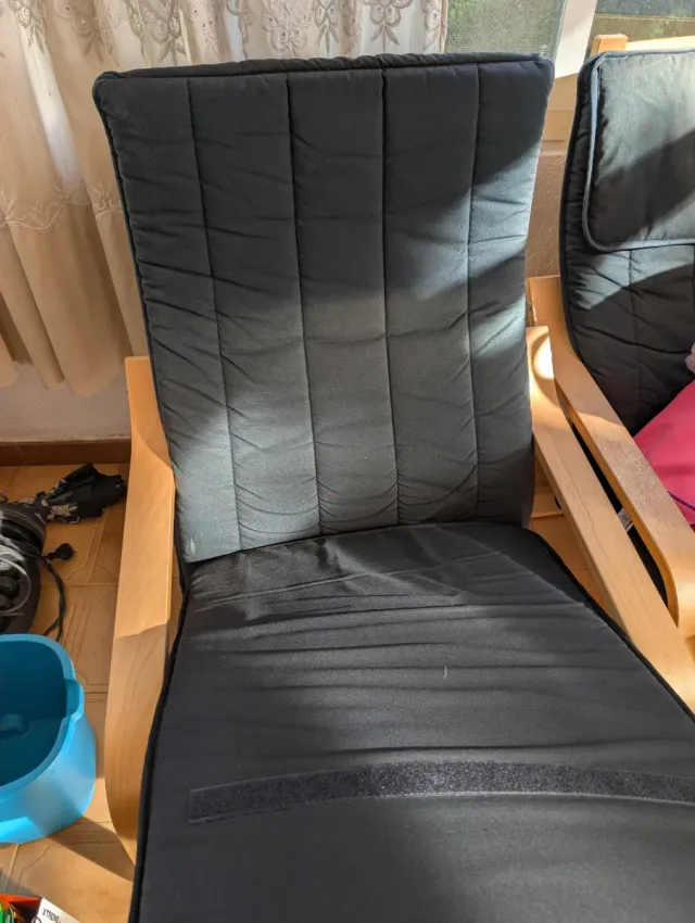 Sofá reclinable tela y madera