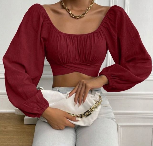 Crop top verde anudado