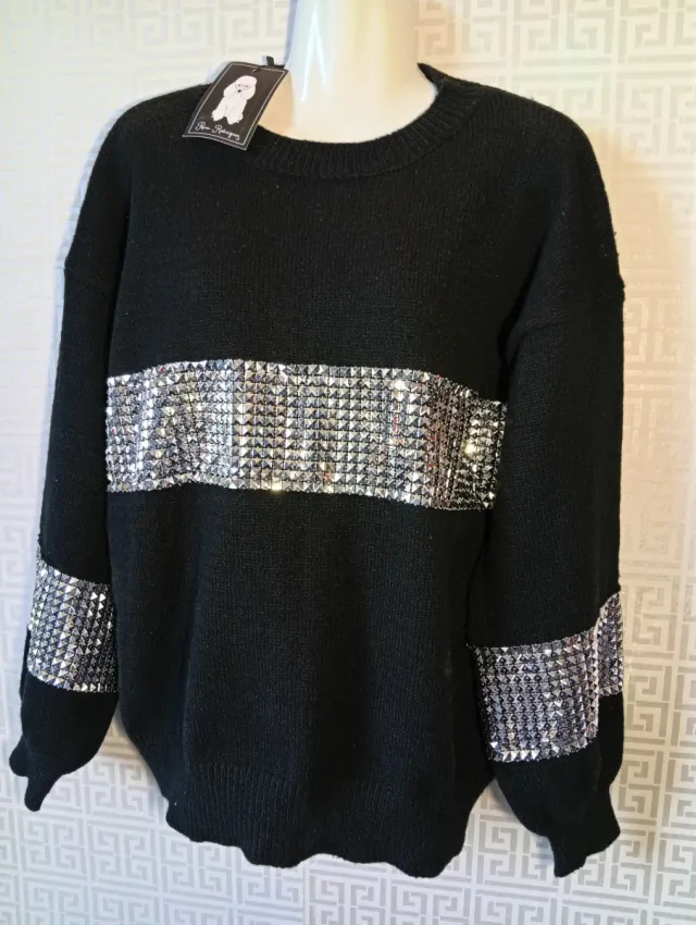 Jersey Chance Negro con Tachuelas Plateadas