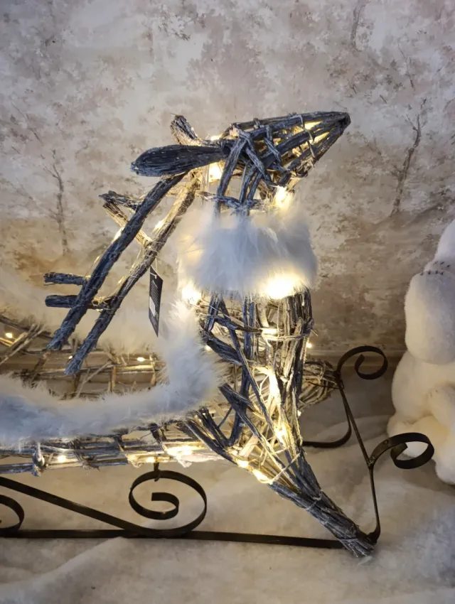 Trenezinho de Natal Branco com Luzes LED