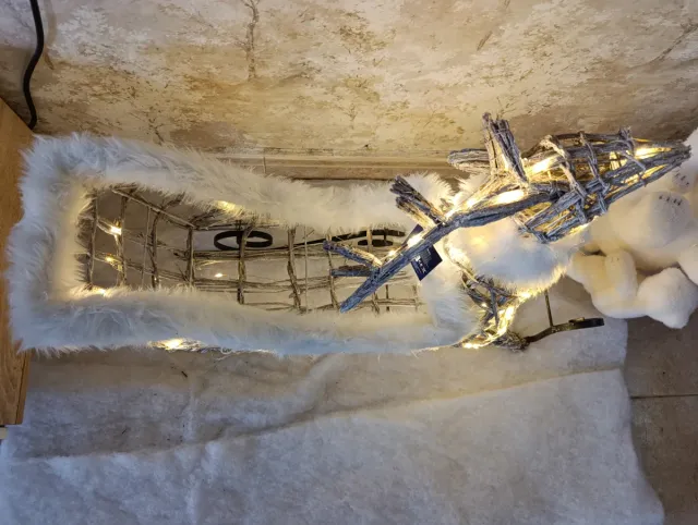 Trenezinho de Natal Branco com Luzes LED