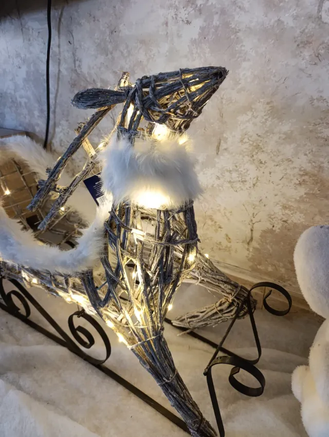 Trenezinho de Natal Branco com Luzes LED