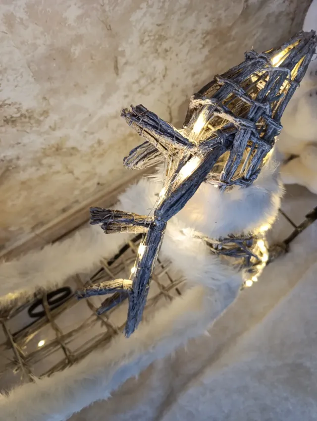 Trenezinho de Natal Branco com Luzes LED