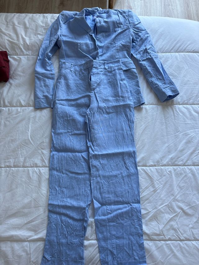 Traje Mango Azul Talla M Chaqueta y Pantalón