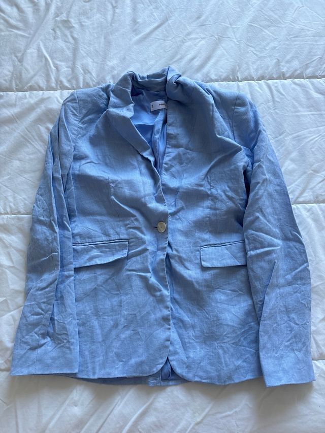 Traje Mango Azul Talla M Chaqueta y Pantalón