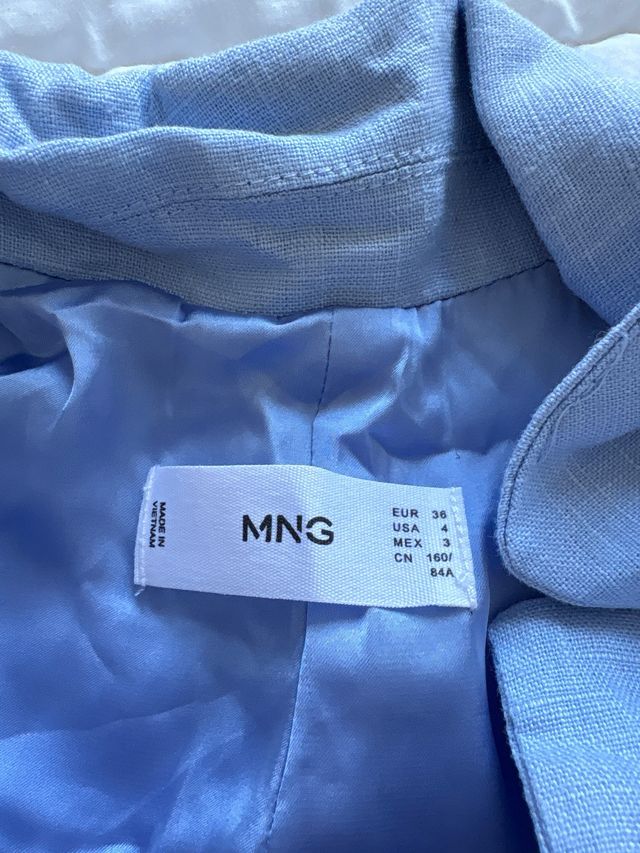Traje Mango Azul Talla M Chaqueta y Pantalón