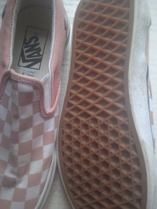 Zapatillas Vans Checkerboard Rosa y Blanco