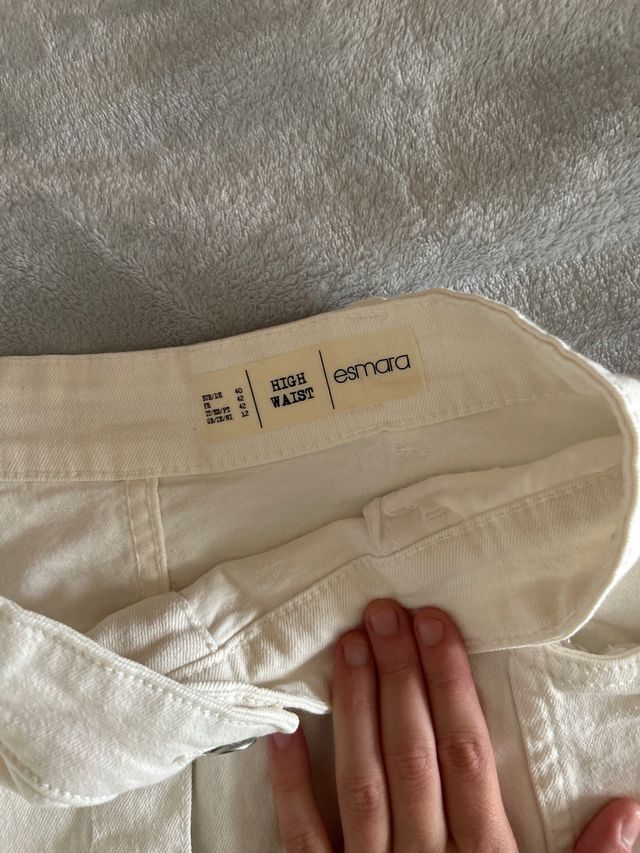 Falda vaquera blanca botones