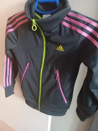 Chaqueta Adidas Niña Negra y Rosa