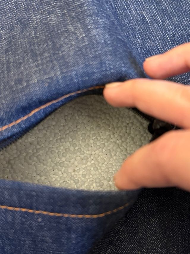 Puf vaquero de bolitas