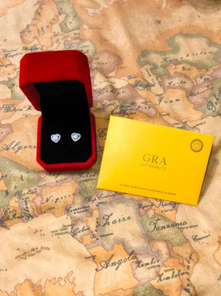 Orecchini Cuore Moissanite Argento GRA