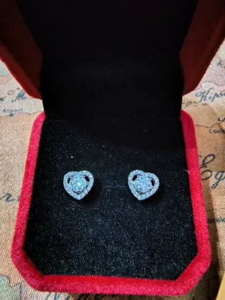 Orecchini Cuore Moissanite Argento GRA
