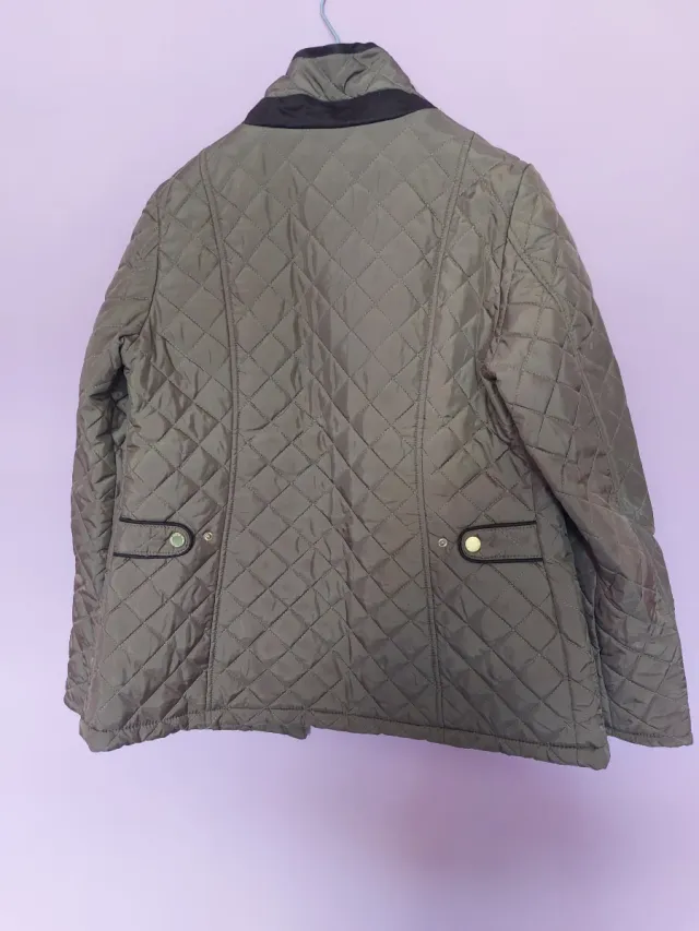 Chaqueta acolchada beige y marrón Cremallera