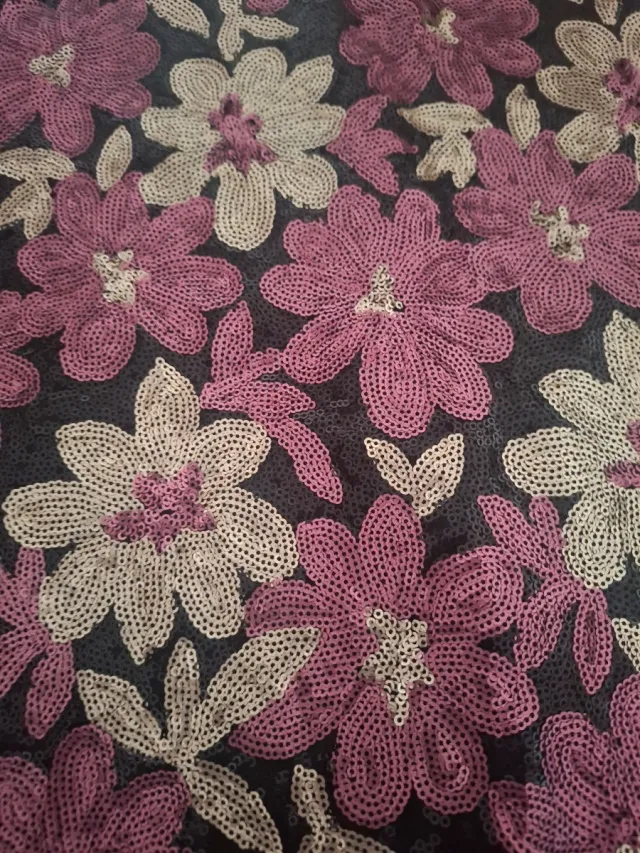 Vestido fiesta lentejuelas floral