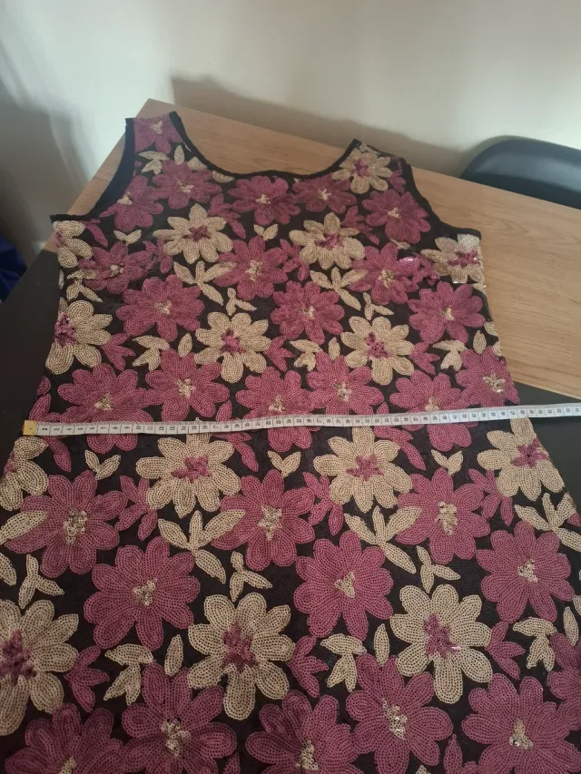 Vestido fiesta lentejuelas floral