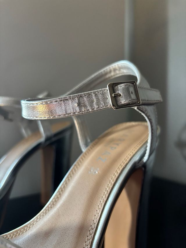 Tacones Plataforma Plateados